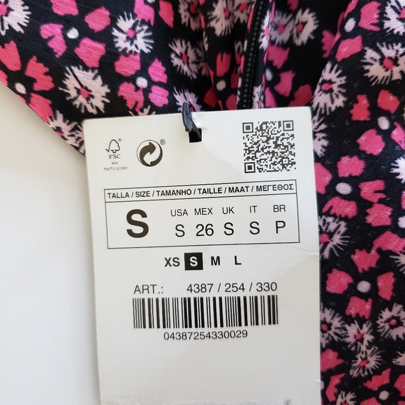 NEW- Zara Floral Ruched Midi Dress Sz.Small - Picture 8 of 8